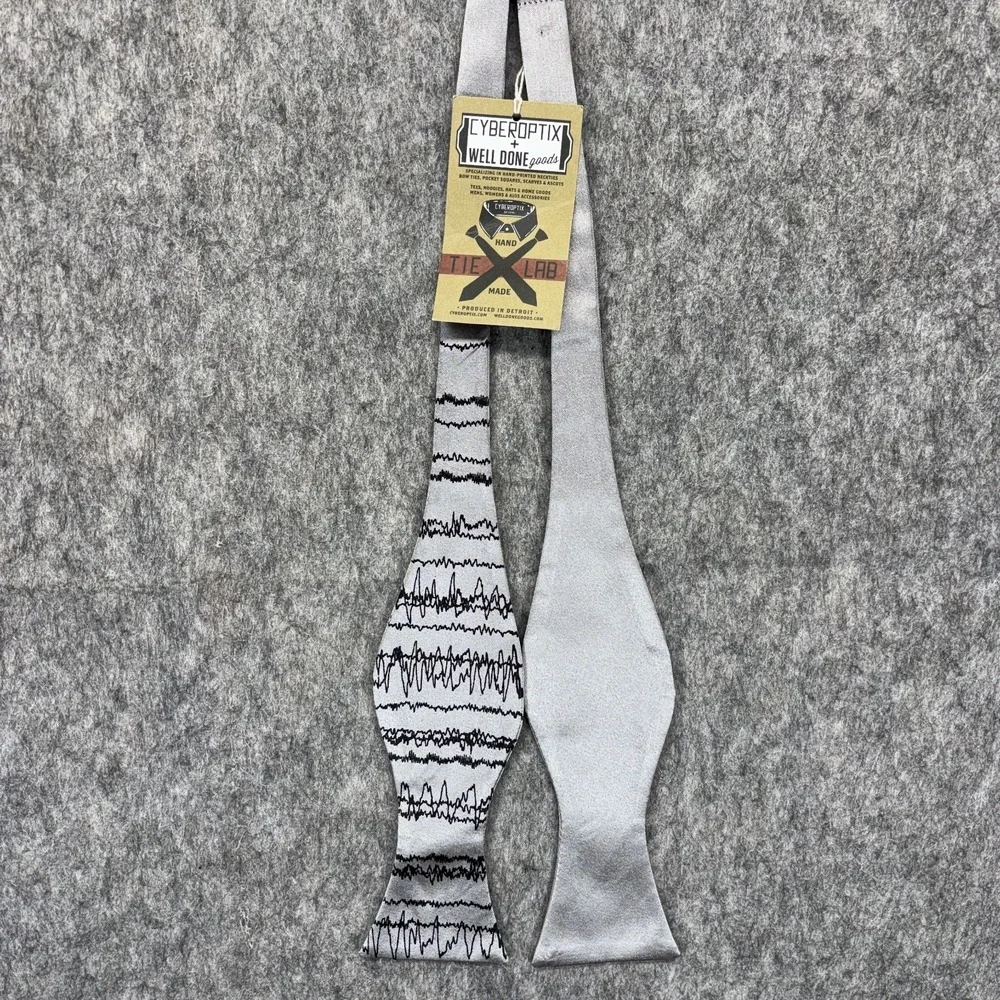 Cyberoptix Wll Done Bow Tie Detroit Michigan Gray Black‎ Geometric New